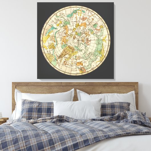 Southern Sky Star Chart and Constellation Map Leinwanddruck (Insitu (Schlafzimmer))
