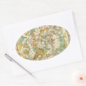 Southern Sky Star Chart and Constellation Map Ovaler Aufkleber (Umschlag)