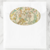 Southern Sky Star Chart and Constellation Map Ovaler Aufkleber (Tasche)