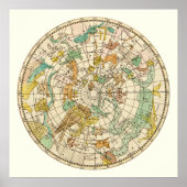 Southern Sky Star Chart and Constellation Map Poster (Vorne)