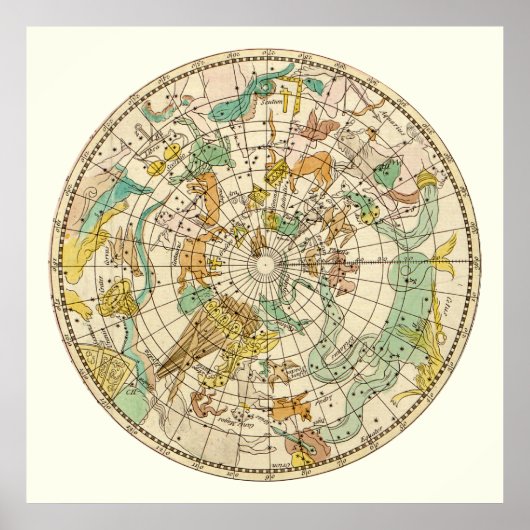 Southern Sky Star Chart and Constellation Map Poster (Vorne)