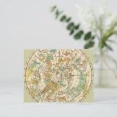Southern Sky Star Chart and Constellation Map Postkarte (Stehend Vorderseite)