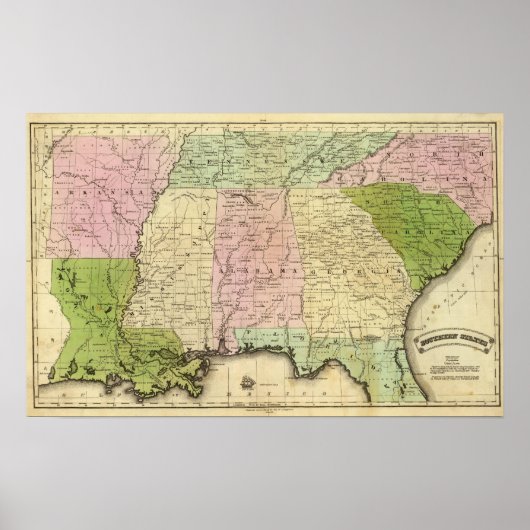 Southern Staaten Olney Map Poster (Vorne)