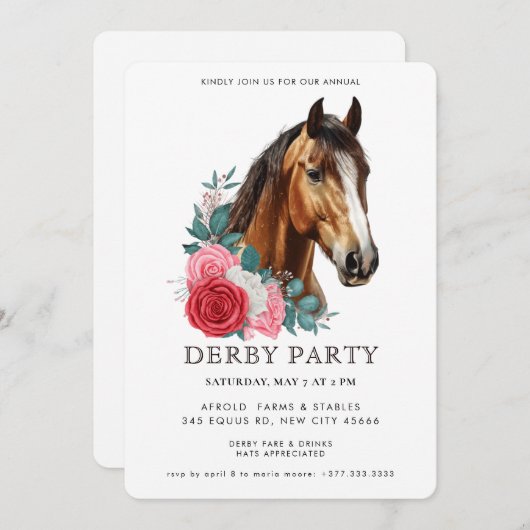 Southern Style Derby Party Invitation Einladung (Vorne/Hinten)