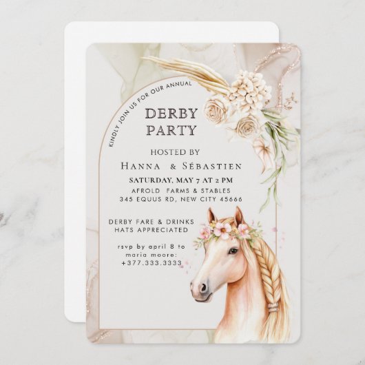 Southern Style Derby Party Invitation Einladung (Vorne/Hinten)