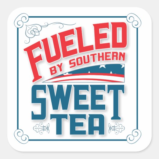 Southern Sweet Tee Square Stickers (Vorderseite)