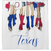 Southern Texas Fashion Cowboy Boots Blue Custom Duschvorhang (Vorderseite)