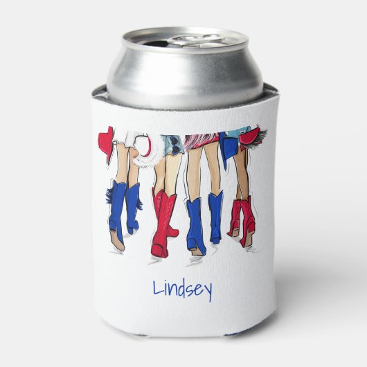 Southern Texas Ladys Fashion Cowboy Boots Blue Dosenkühler (Kanne Vorderseite)