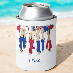 Southern Texas Ladys Fashion Cowboy Boots Blue Dosenkühler