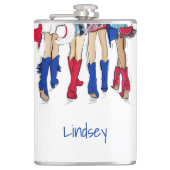 Southern Texas Ladys Fashion Cowboy Boots Blue Flachmann (Vorderseite)