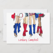 Southern Texas Ladys Fashion Cowboy Boots Name Dankeskarte (Vorderseite)