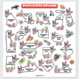 Southern U.S. Region – Educational Sticker Map