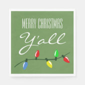 Southern Ya'll Frohe Weihnachtsbaum Lichter Funny Serviette (Vorderseite)