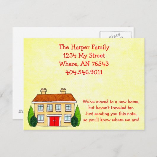 Southern Zuhause Moving New Address Ankündigung (Vorne/Hinten)
