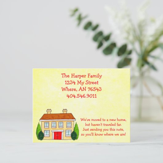 Southern Zuhause Moving New Address Ankündigung (Stehend Vorderseite)