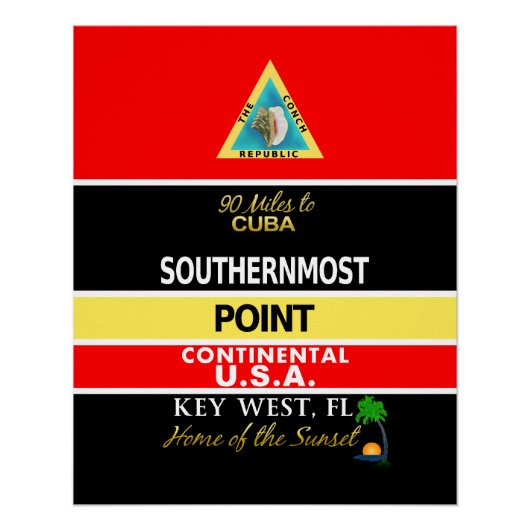 Southernmost Point Buoy Key West Poster (Vorderseite)