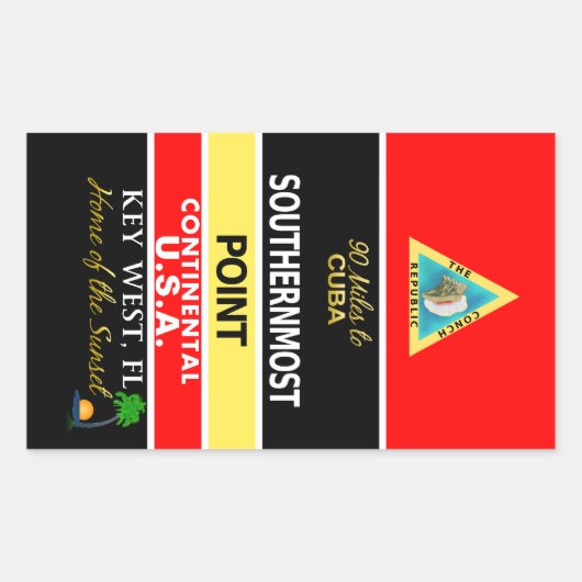 Southernmost Point Buoy Key West Rechteckiger Aufkleber (Vorderseite)