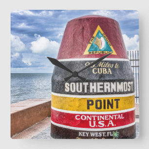 Southernmost Point Key West Quadratische Wanduhr