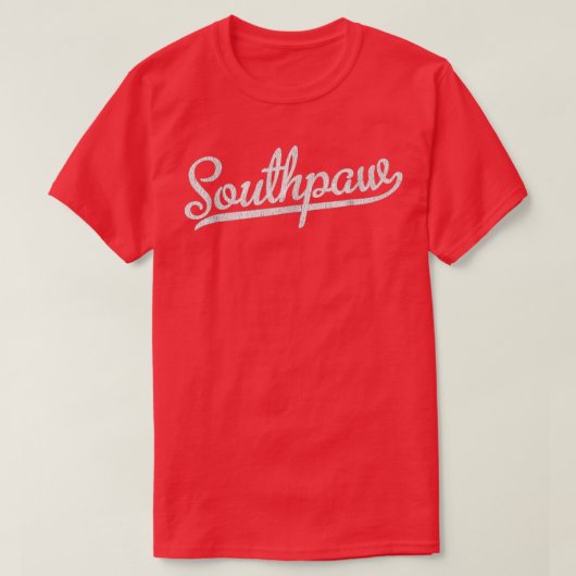 Southpaw Baseball Verlassen Handgeschenk T-Shirt (Design vorne)