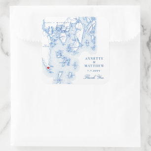 Southport Boothbay Harbor Maine Gastgeschenk Hochz Quadratischer Aufkleber