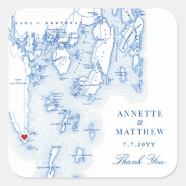 Southport Boothbay Harbor Maine Gastgeschenk Hochz Quadratischer Aufkleber