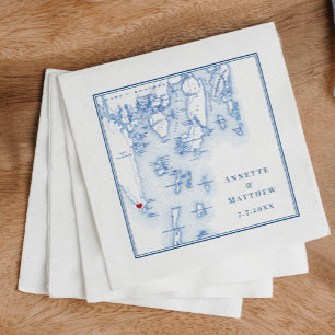 Southport Boothbay Maine Karte Elegant Wedding Serviette