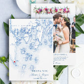 Southport Boothbay Maine Wedding Flat Dankeskarte