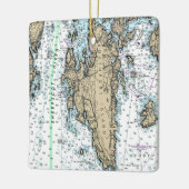 Southport Island Maine Chart Keramikornament (Links)