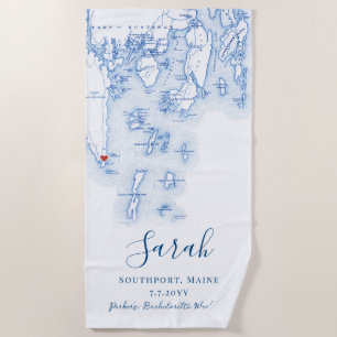 Southport Maine Personalisiert Bachelorette Weeken Strandtuch