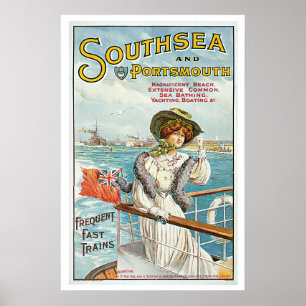 Southsea Portsmouth England Vintage Reise Poster