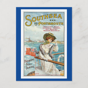 Southsea Portsmouth UK Vintage Reise Postkarte