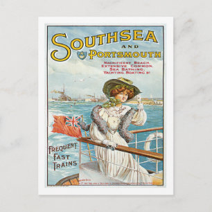 Southsea Portsmouth UK Vintage Reiseposter Kunst Postkarte