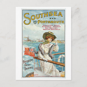Southsea Portsmouth UK Vintage Travel Poster Art Postkarte
