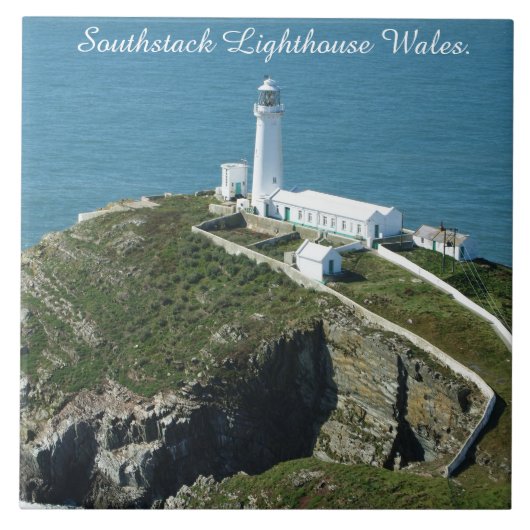 Southstack Leuchtturm Wales. Fliese (Vorderseite)