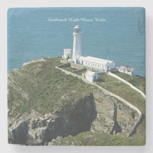 Southstack Leuchtturm Wales. Steinuntersetzer (Vorderseite)