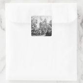 Southwark Fair, 1733 Quadratischer Aufkleber (Tasche)