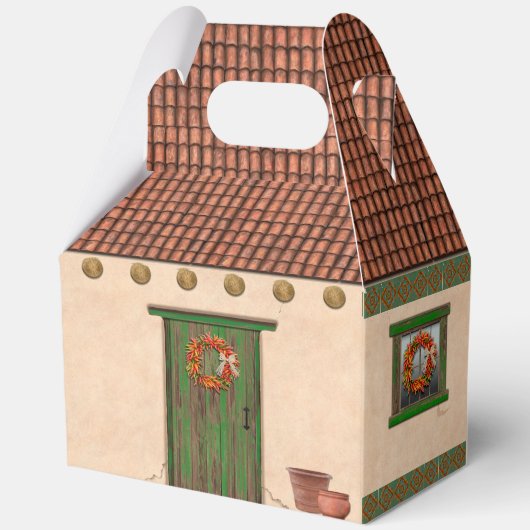 Southwest Adobe and Terracotta Tile House Design Geschenkschachtel (Rückseite)