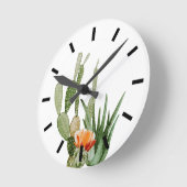 Southwest Agave Plant Cactus Cacti Watercolor Runde Wanduhr (Winkel)