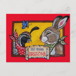 Southwest Arizona Rabbit Wüste Souvenir Postkarte
