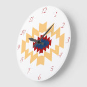 Southwest Aztec Native American Tribal Design Große Wanduhr (Winkel)