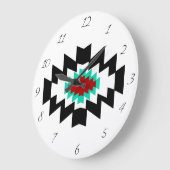 Southwest Aztec Native American Tribal Design Große Wanduhr (Winkel)