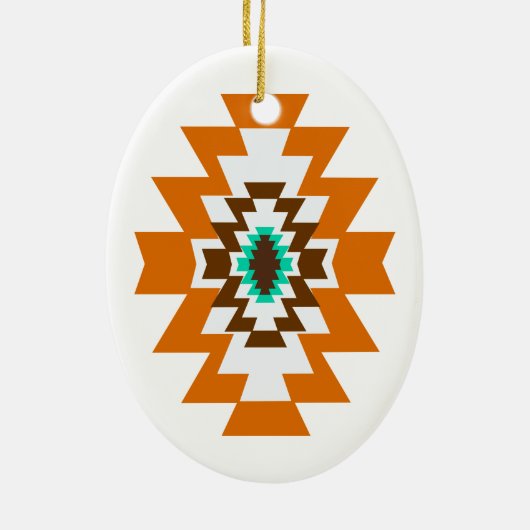 Southwest Aztec Native American Tribal Design Keramik Ornament (Hinten)