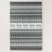 Southwest Black and White Rabbit Geometric Pattern Puzzle (Vertikal)