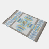 Southwest Blues Indian Blanket Art Design Fußmatte (Schrägansicht)