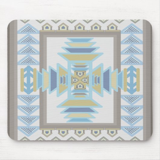 Southwest Blues Indian Blanket Art Design Mousepad (Vorne)