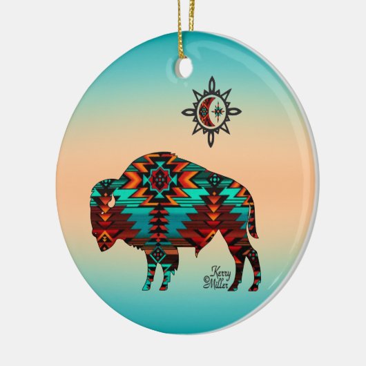 Southwest Buffalo Keramik Keramik Ornament (Links)