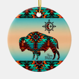Southwest Buffalo Keramik Ornament
