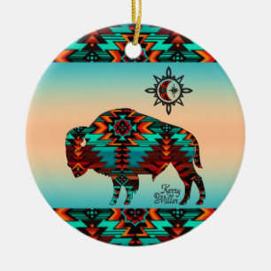 Southwest Buffalo Keramik Ornament