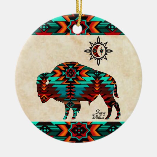 Southwest Buffalo Keramik Ornament (Vorne)