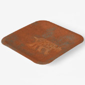Southwest Canyons Bobcat Petroglyph Designpapier P Pappteller (Gewinkelt)